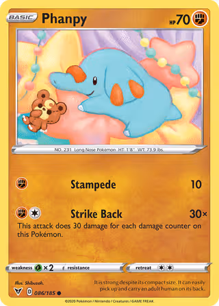 Phanpy 86/185 Pokemon card