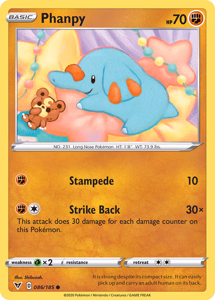 Phanpy 86/185 Pokemon card