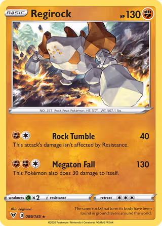 Regirock 89/185 Pokemon card