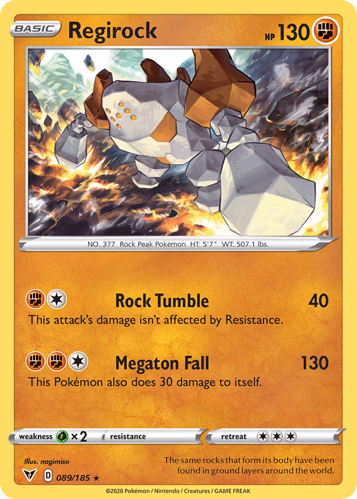 Regirock 89/185 Pokemon card