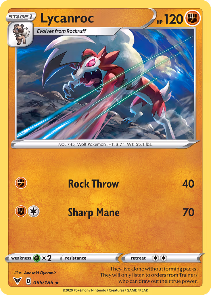 Lycanroc 95/185 Pokemon card