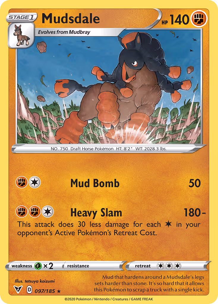 Mudsdale 97/185 Pokemon card