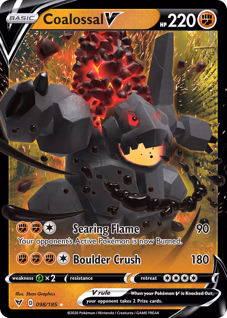 Coalossal V 98/185 Pokemon card