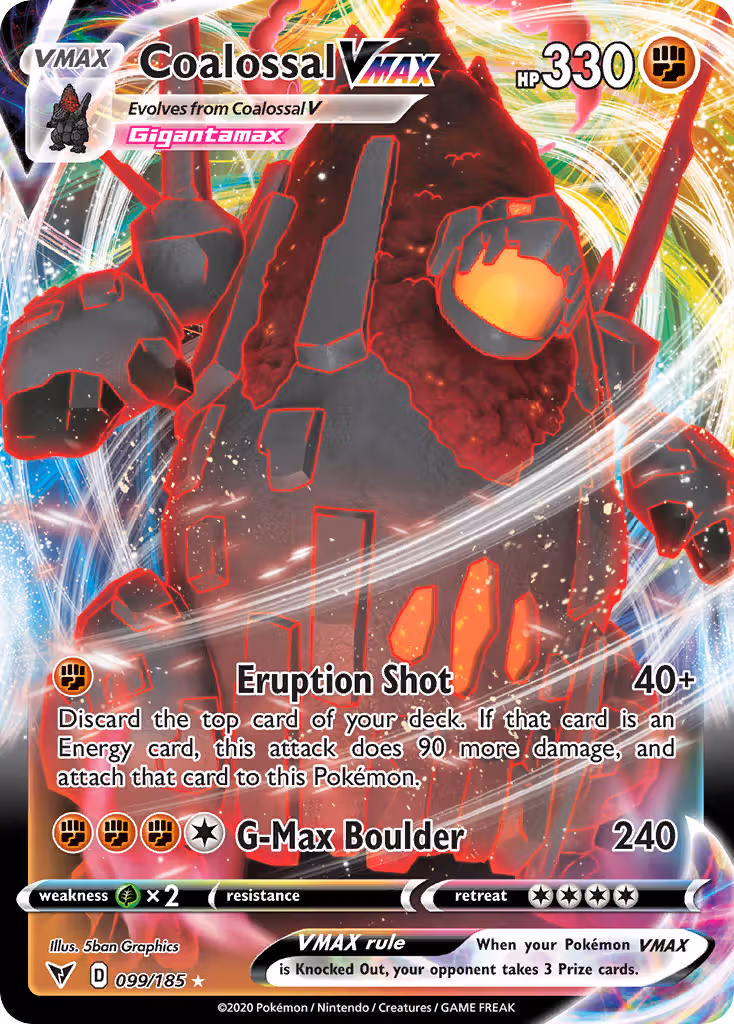 Coalossal VMAX 99/185 Pokemon card