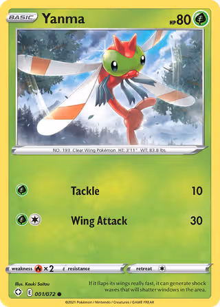 Yanma 1/72 Pokemon card