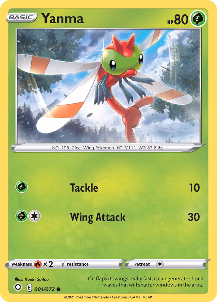 Yanma 1/72 Pokemon card