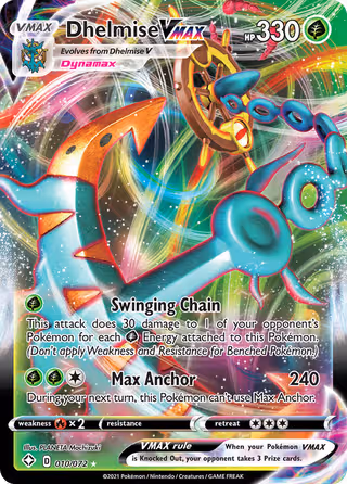 Dhelmise VMAX 10/72 Pokemon card
