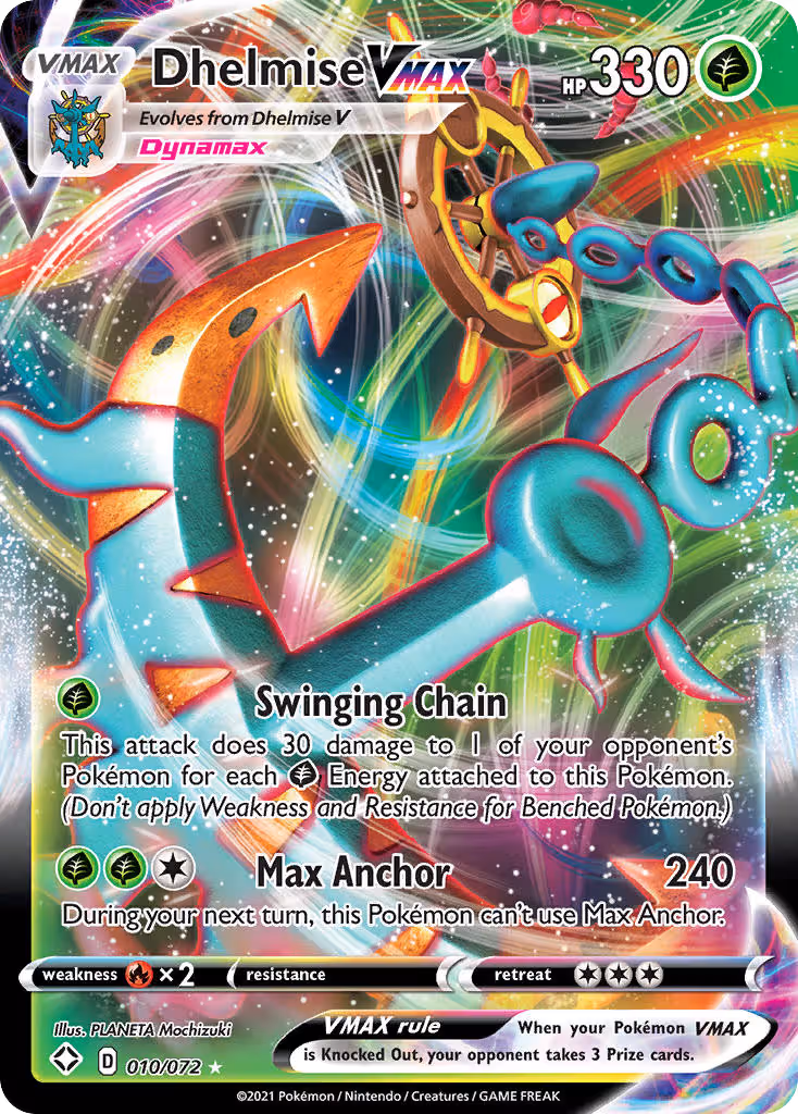 Dhelmise VMAX 10/72 Pokemon card