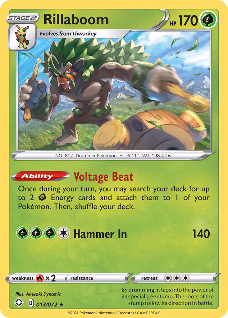 Rillaboom 13/72 Pokemon card