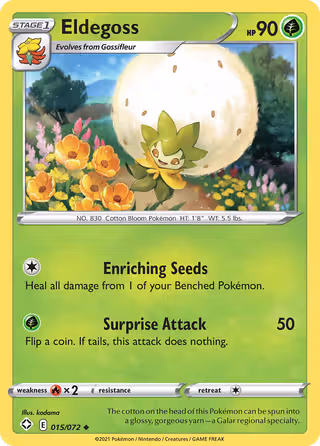 Eldegoss 15/72 Pokemon card