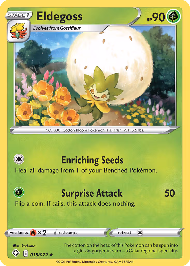 Eldegoss 15/72 Pokemon card