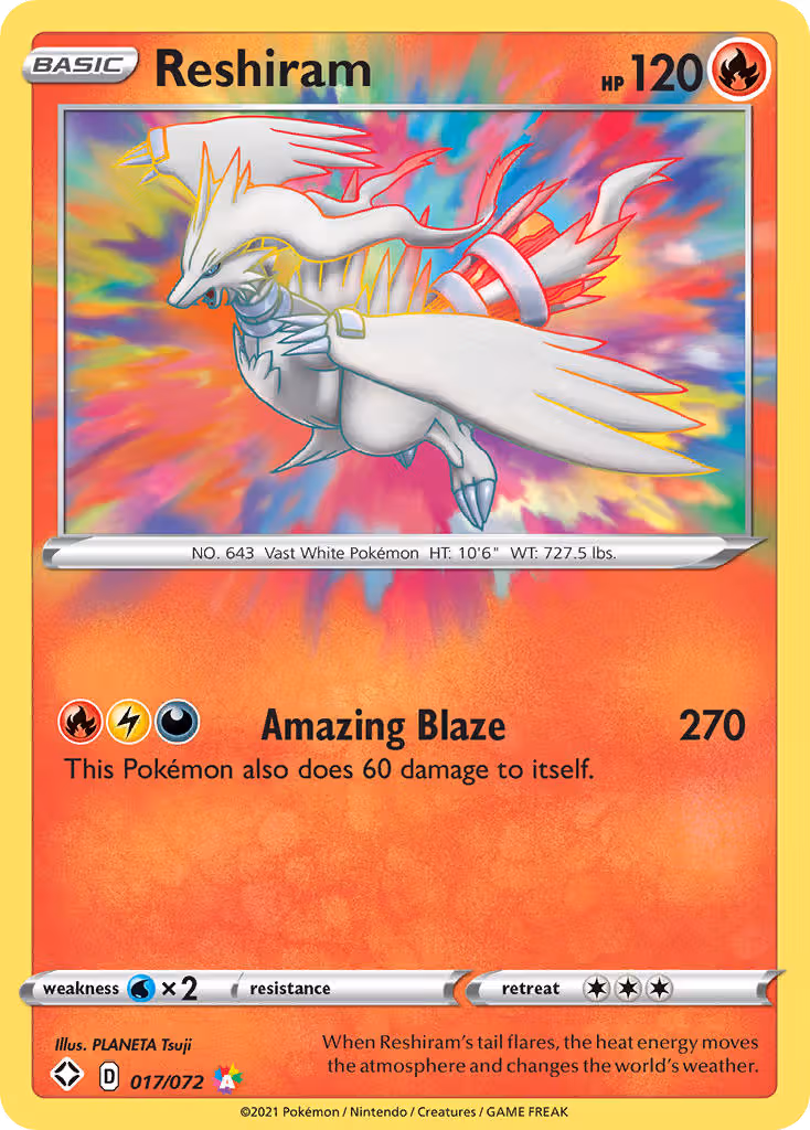 Reshiram 17/72 Pokemon card
