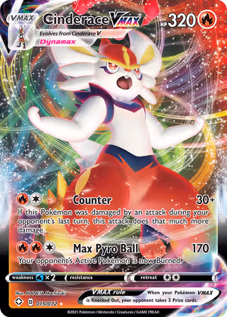 Cinderace VMAX 19/72 Pokemon card