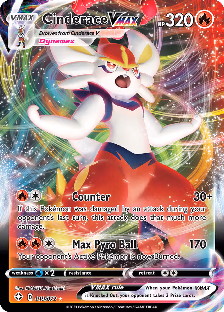 Cinderace VMAX 19/72 Pokemon card