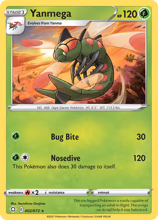 Yanmega 2/72 Pokemon card