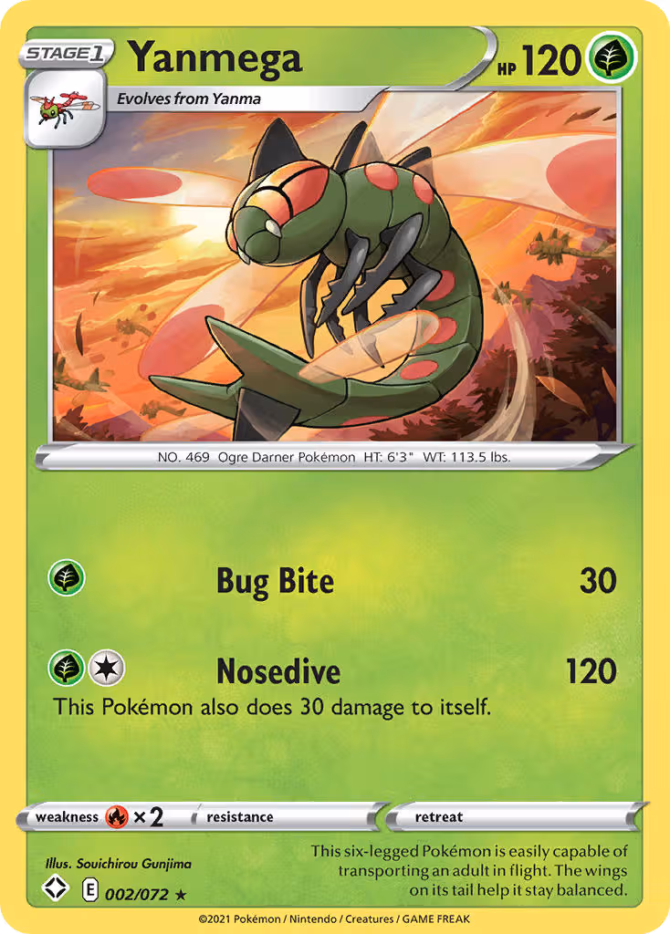 Yanmega 2/72 Pokemon card