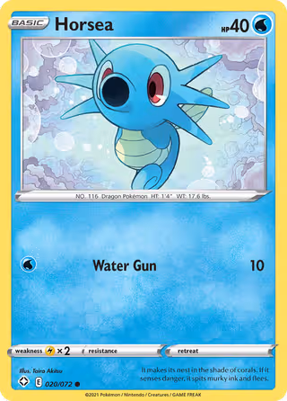 Horsea 20/72 Pokemon card