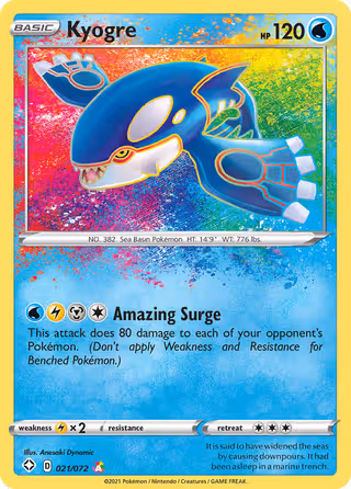 Kyogre 21/72 Pokemon card