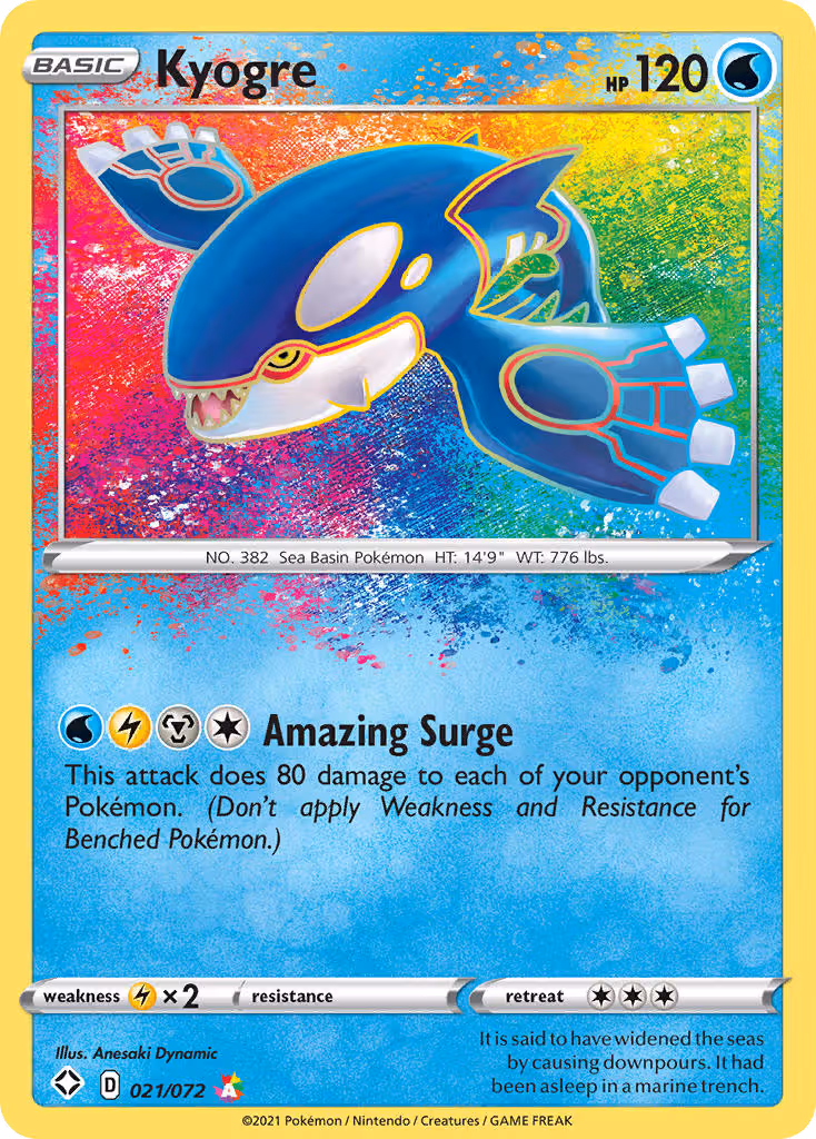 Kyogre 21/72 Pokemon card