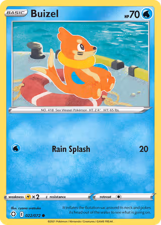 Buizel 22/72 Pokemon card