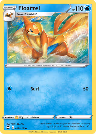 Floatzel 23/72 Pokemon card
