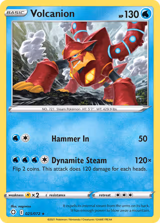Volcanion 25/72 Pokemon card