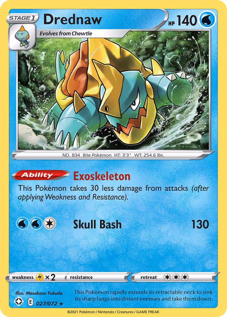 Drednaw 27/72 Pokemon card