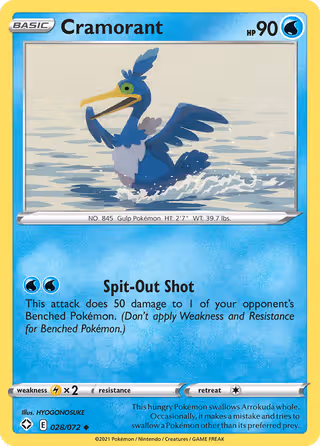 Cramorant 28/72 Pokemon card