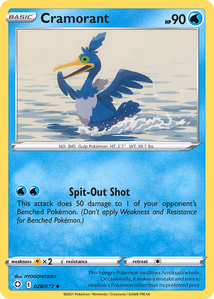 Cramorant 28/72 Pokemon card