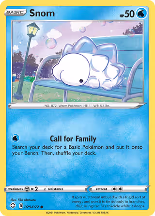 Snom 29/72 Pokemon card