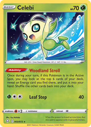Celebi 3/72 Pokemon card