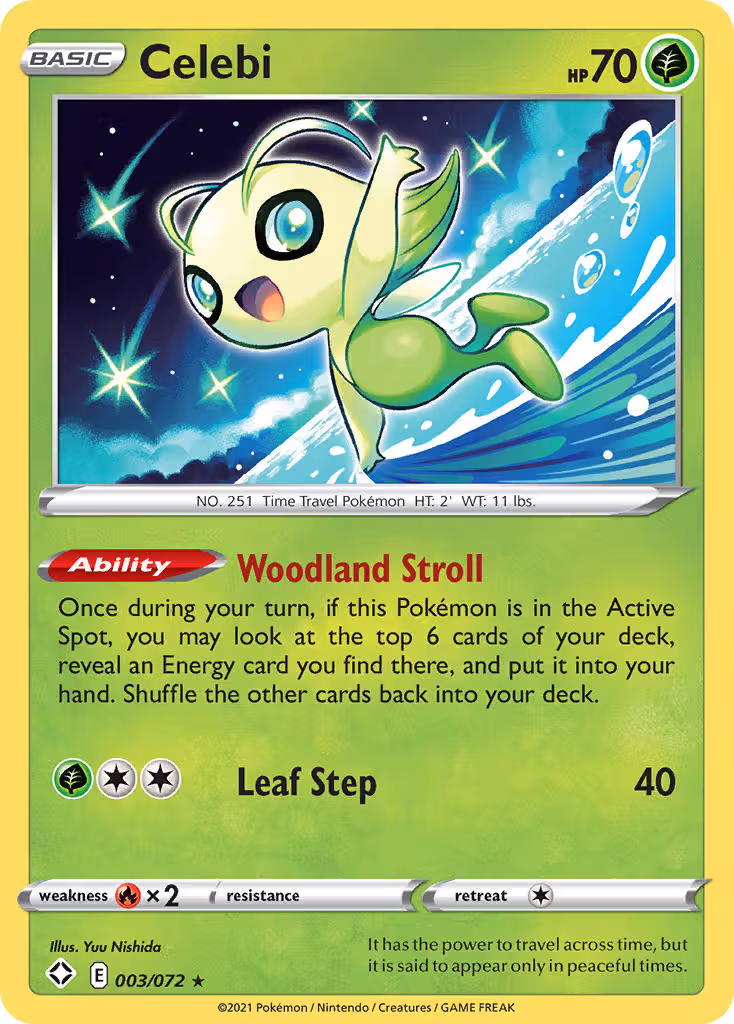 Celebi 3/72 Pokemon card