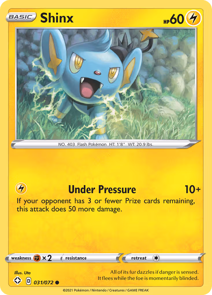 Shinx 31/72 Pokemon card