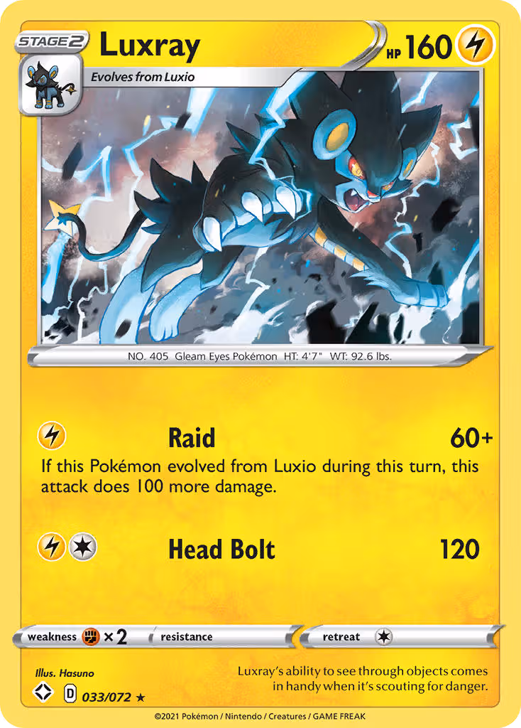 Luxray 33/72 Pokemon card