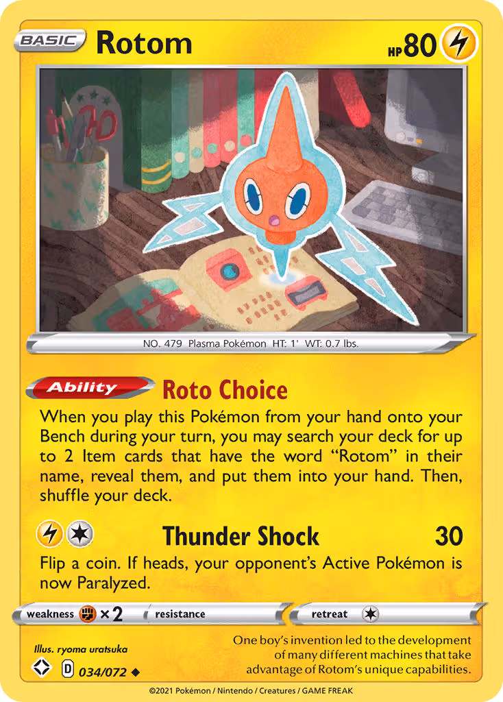 Rotom 34/72 Pokemon card