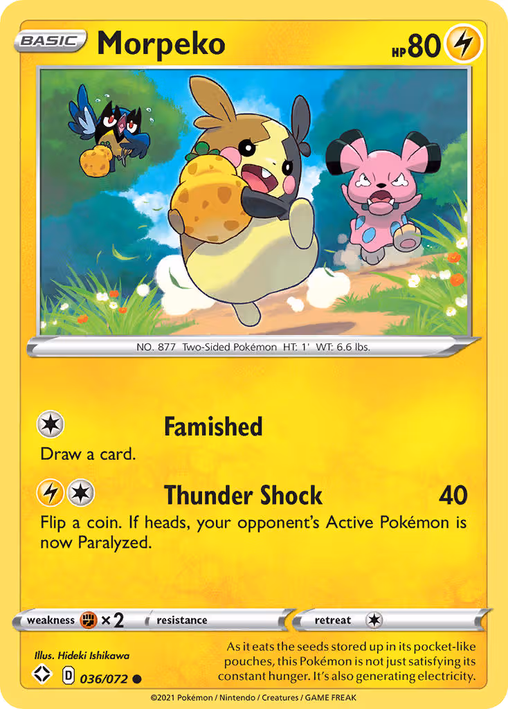 Morpeko 36/72 Pokemon card