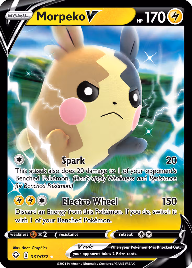Morpeko V 37/72 Pokemon card