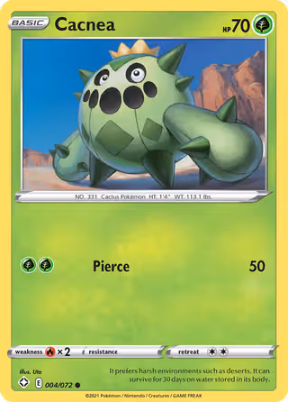 Cacnea 4/72 Pokemon card