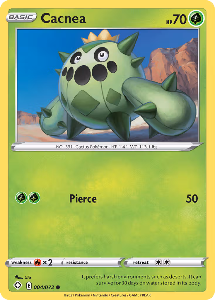 Cacnea 4/72 Pokemon card
