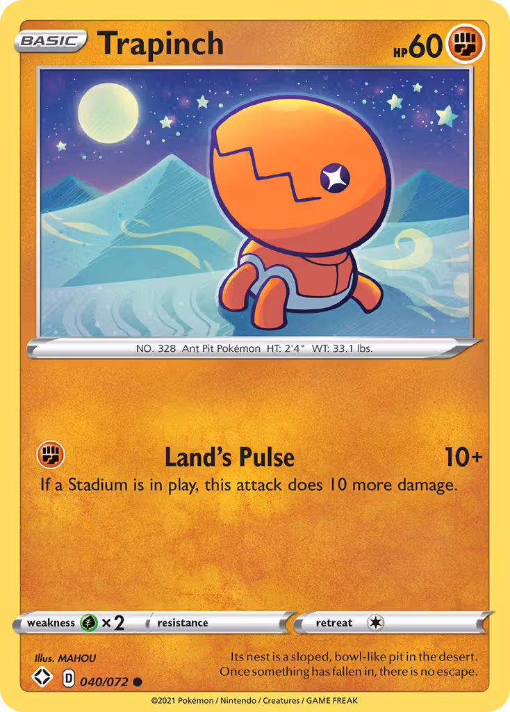 Trapinch 40/72 Pokemon card