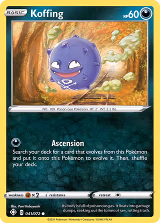 Koffing 41/72 Pokemon card