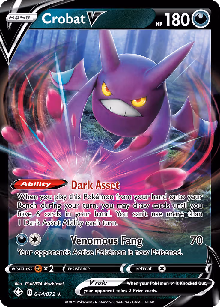 Crobat V 44/72 Pokemon card