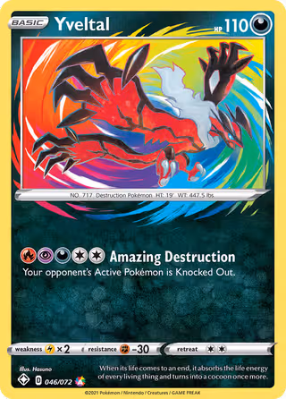 Yveltal 46/72 Pokemon card