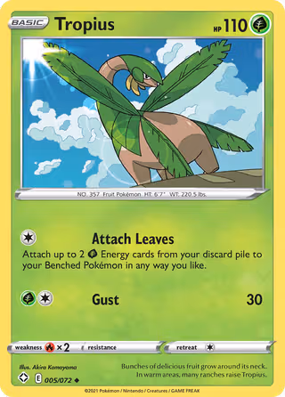Tropius 5/72 Pokemon card