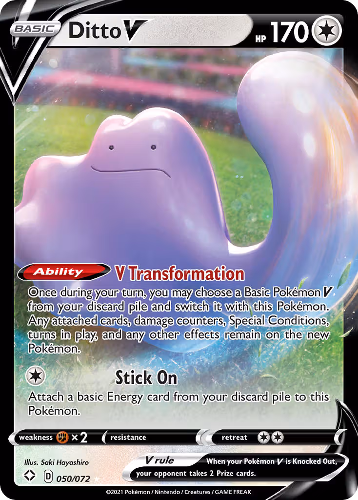 Ditto V 50/72 Pokemon card