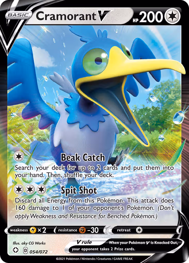 Cramorant V 54/72 Pokemon card