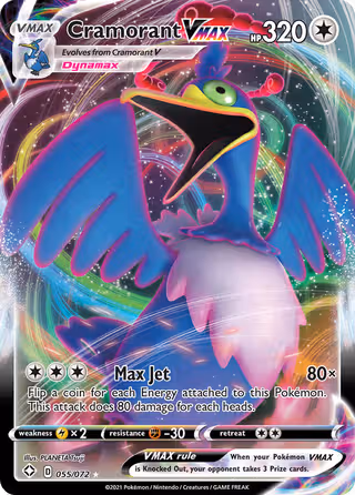 Cramorant VMAX 55/72 Pokemon card
