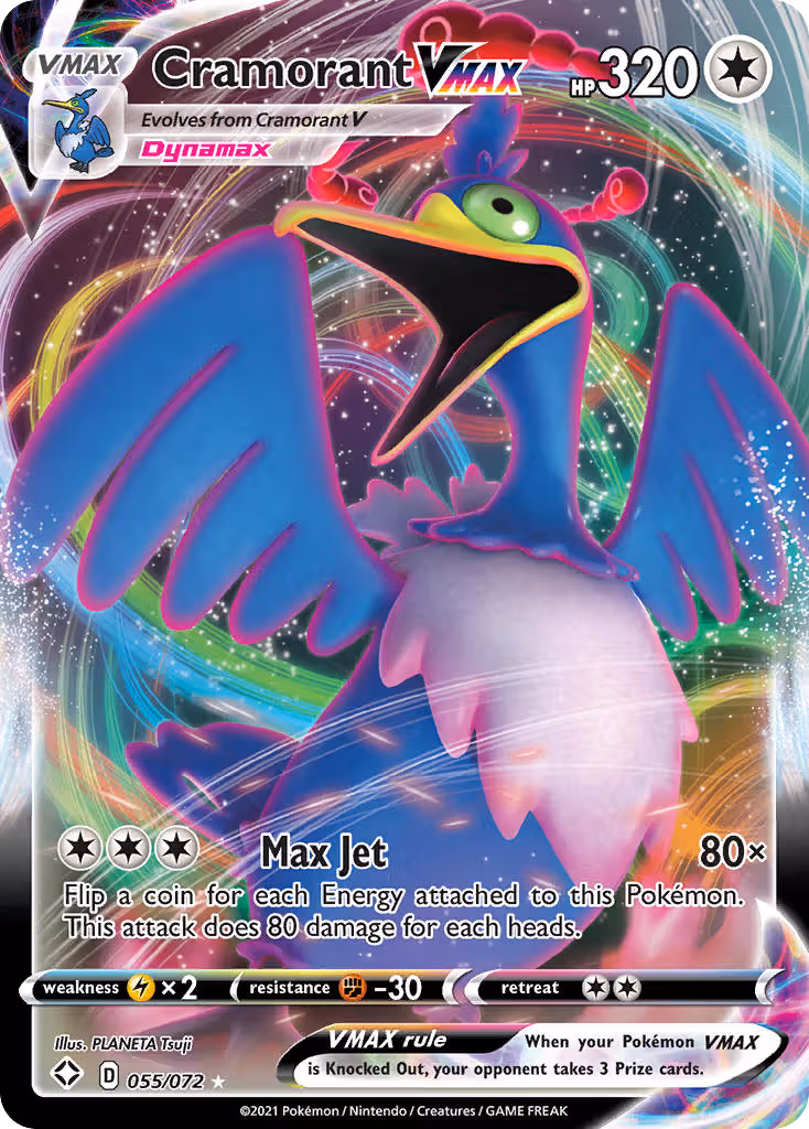 Cramorant VMAX 55/72 Pokemon card