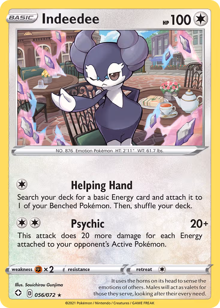 Indeedee 56/72 Pokemon card