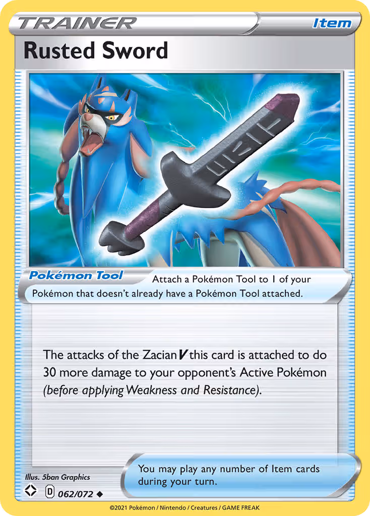 Rusted Sword 62/72 Pokemon card